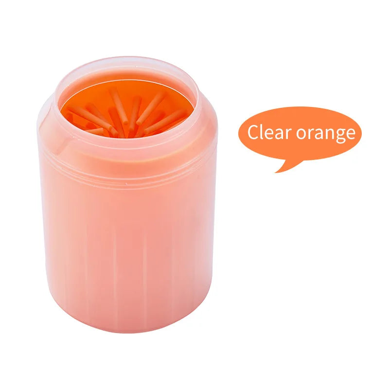PORTABLE DOG PAW CLEANER CUP WITH SOFT SILICONE BRISTLES